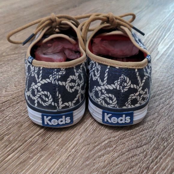 Keds Navy Blue & Champion Rope Print Lace Up Sneakers Size 6 - Picture 6 of 16